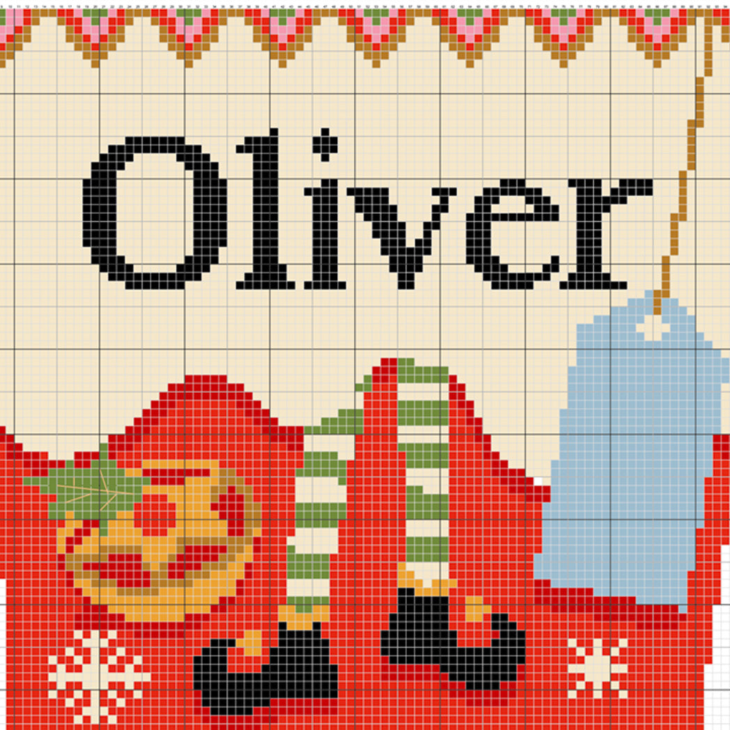 Personalised Christmas Stocking - Santa and Rudolf